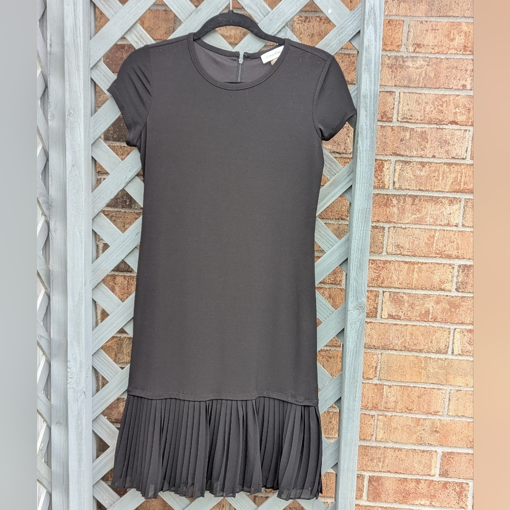 Calvin Klein Black Pleated Dress